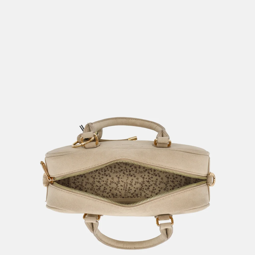 Flora & Co handtas suedine beige bij Duifhuizen