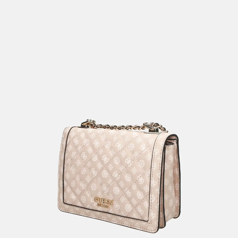 Guess Abey Convertible crossbody tas light rose logo bij Duifhuizen