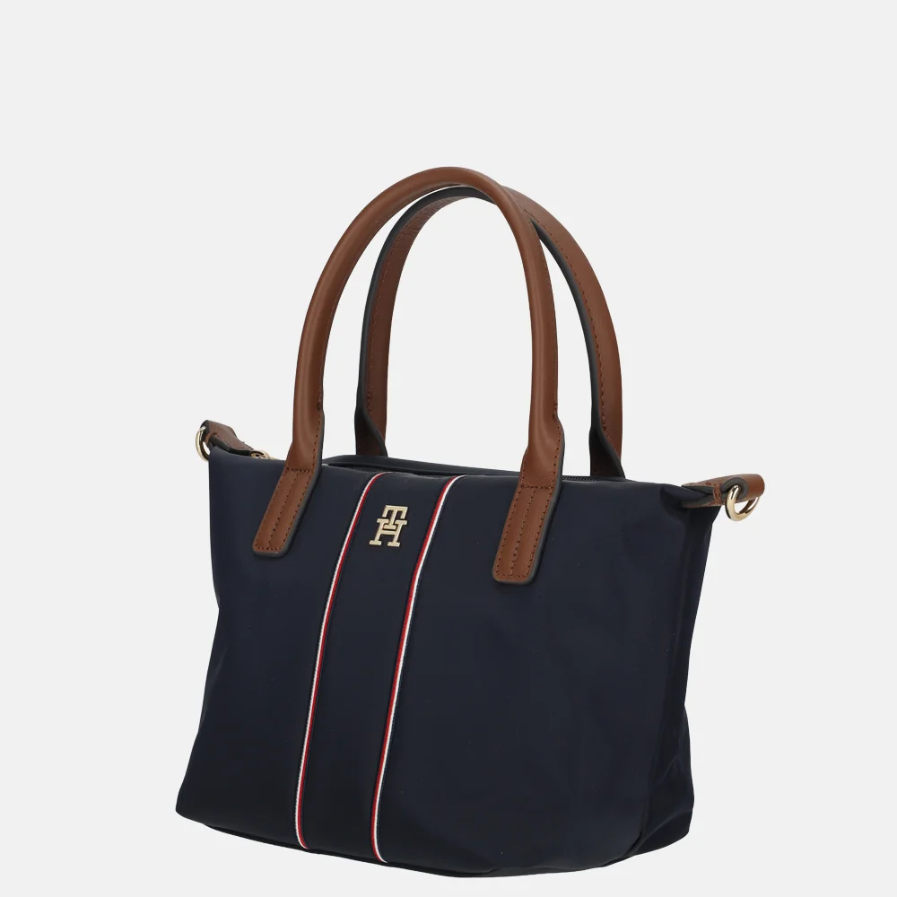 Tommy Hilfiger Popette mini tote handtas space blue corp bij Duifhuizen