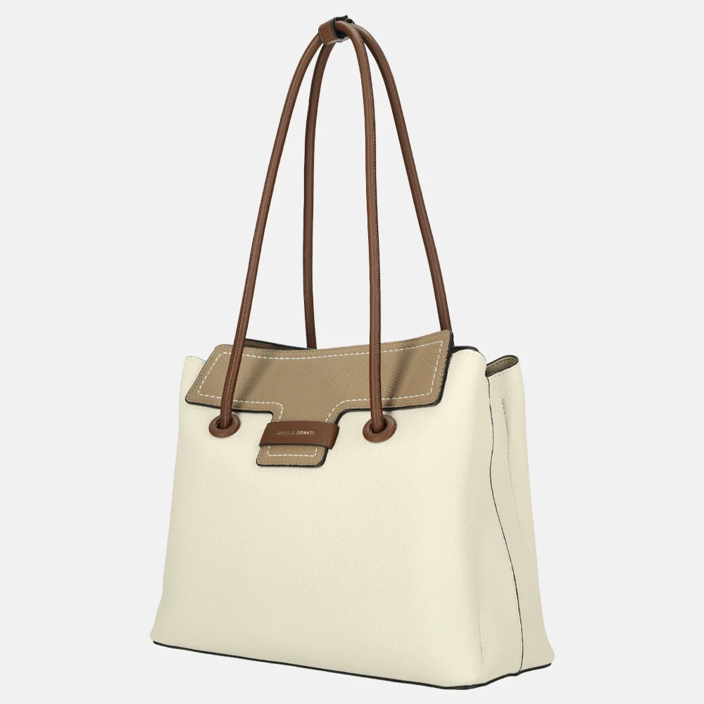 Daniele Donati Colorblock shopper lichtbeige bij Duifhuizen