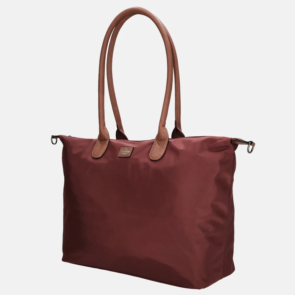 Charm London Buckingham shopper met 15.6 inch laptopvak L bordeaux bij Duifhuizen