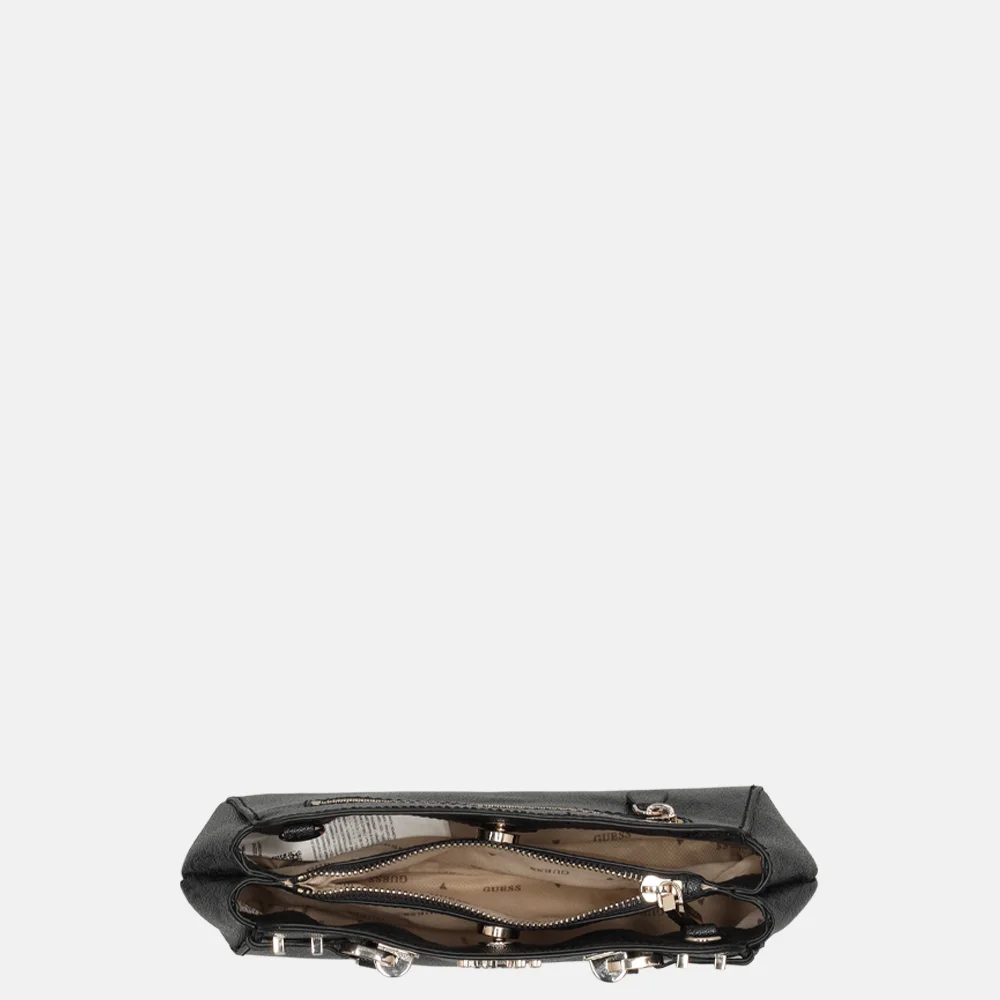 Guess Leona Girlfriend crossbody tas coal logo bij Duifhuizen