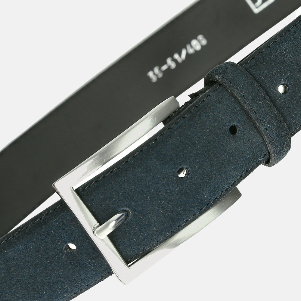 Duifhuizen heren riem 3.5 cm navy bij Duifhuizen