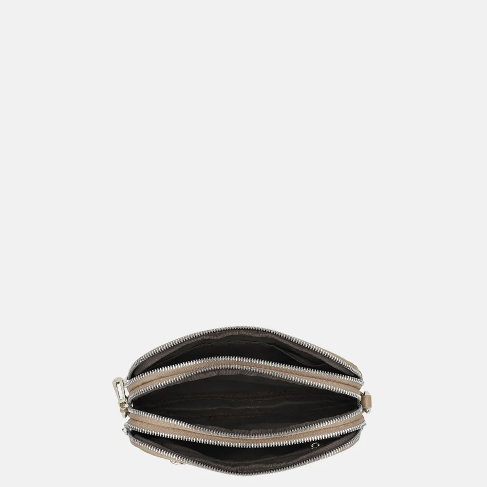 Flora & Co crossbody tas taupe bij Duifhuizen