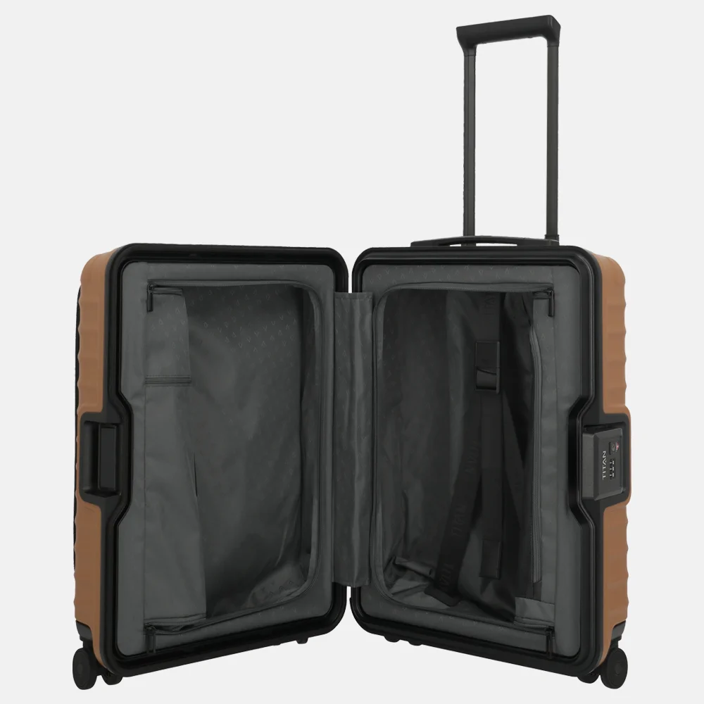 Titan Upgrade Overseas handbagage koffer frontpocket 55 cm canyon bronze bij Duifhuizen
