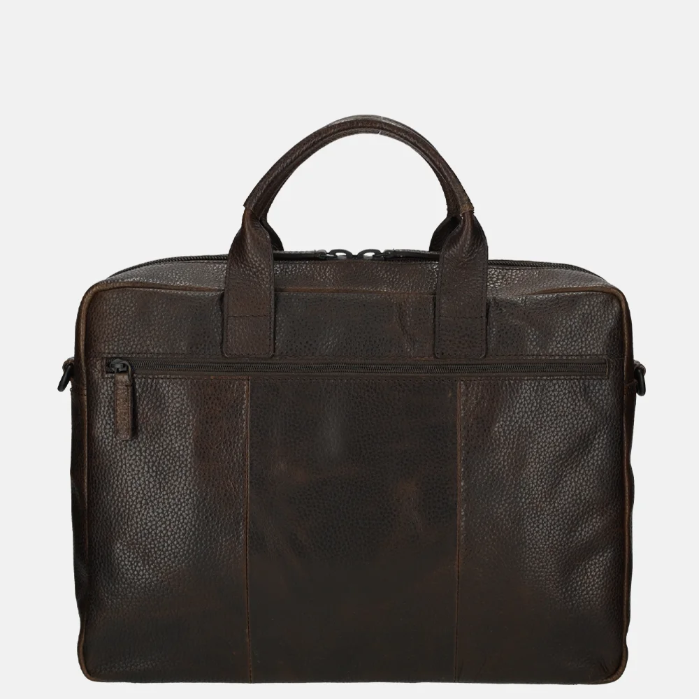 Pylos 59 Sarda laptoptas 15 inch dark brown bij Duifhuizen