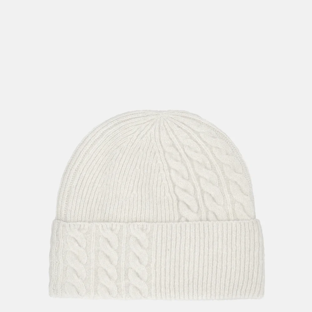 Tommy Hilfiger Elevated Chic Fluffy beanie muts grey whisper bij Duifhuizen