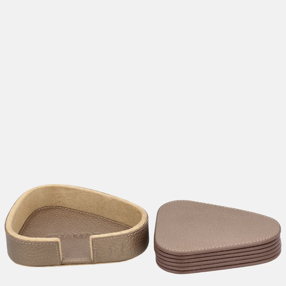 Chamada leren onderzetters effen organisch koper bij Duifhuizen