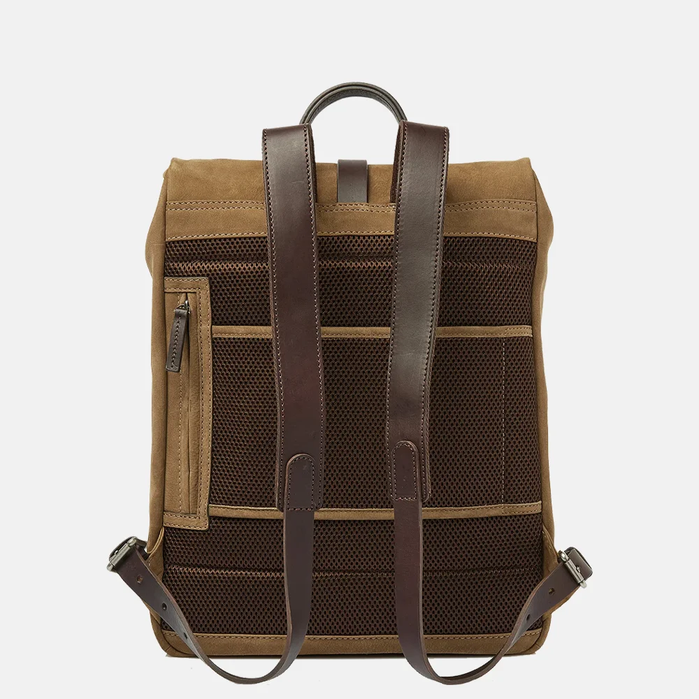 Castelijn en Beerens Nubuck rugzak 15 inch taupe bij Duifhuizen