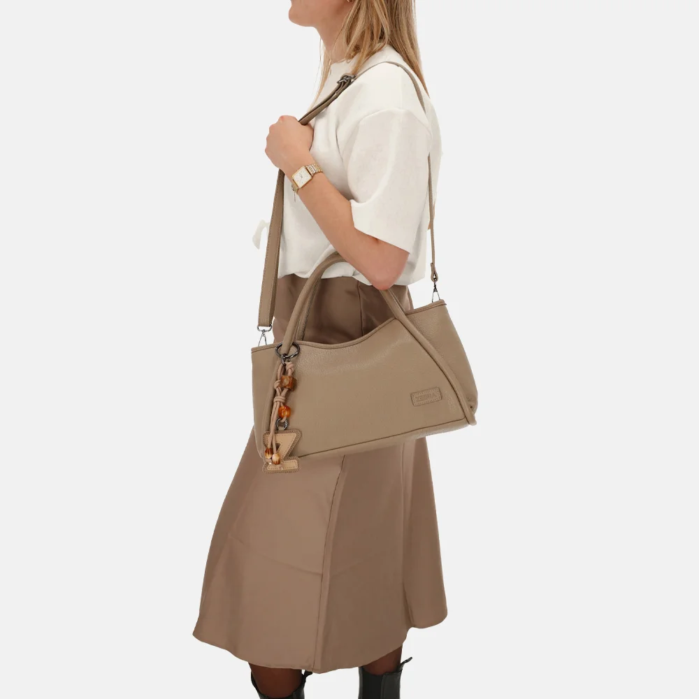 Zebra Trends Sofie handtas M taupe bij Duifhuizen