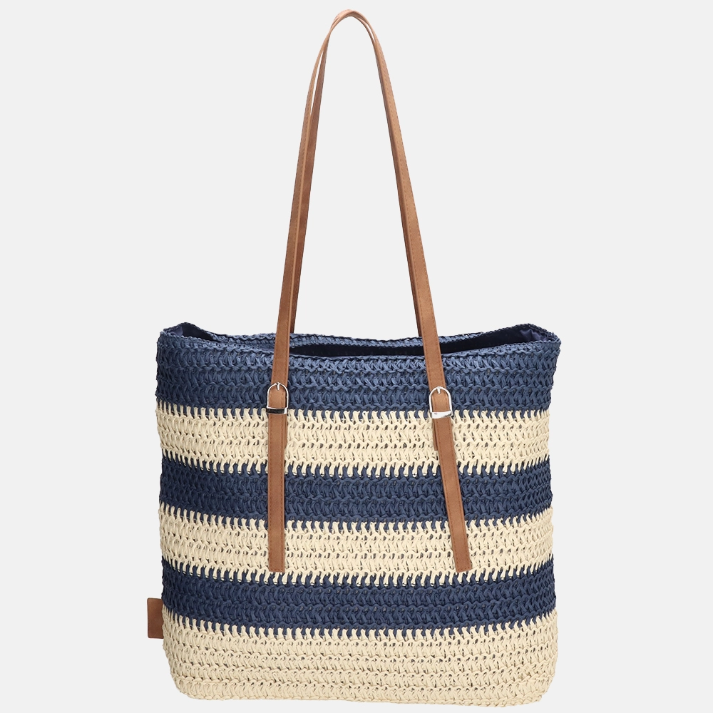 PE Florence shopper riet donkerblauw 