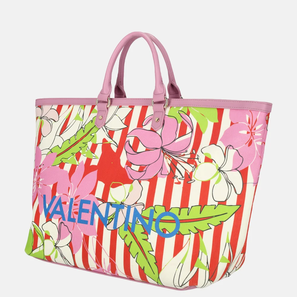 Valentino Bags Kore shopper strepen rosa/multi bij Duifhuizen