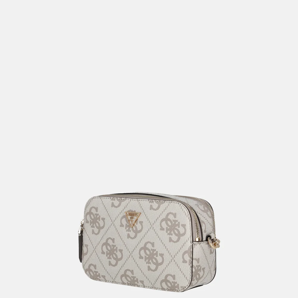 Guess Noelle II crossbody tas dark taupe logo bij Duifhuizen
