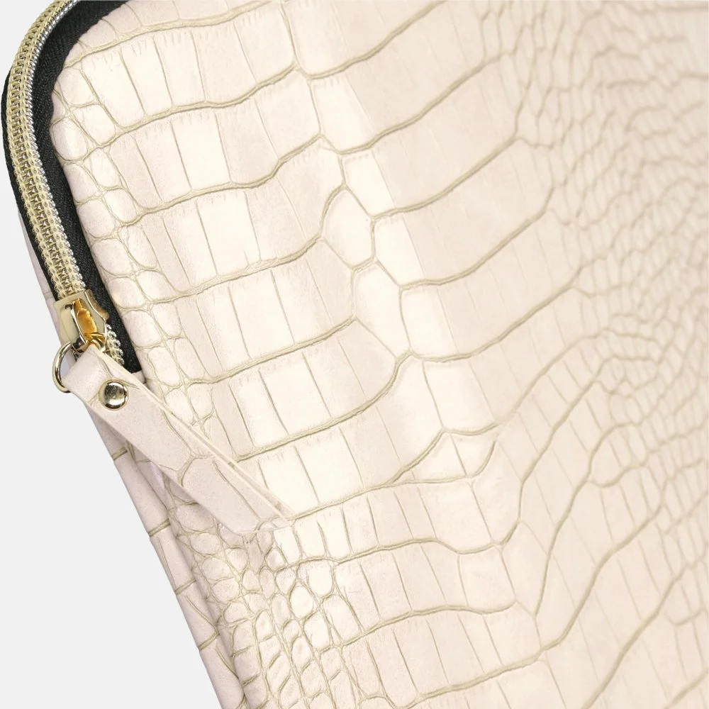 Duifhuizen croco laptophoes 13 inch beige bij Duifhuizen