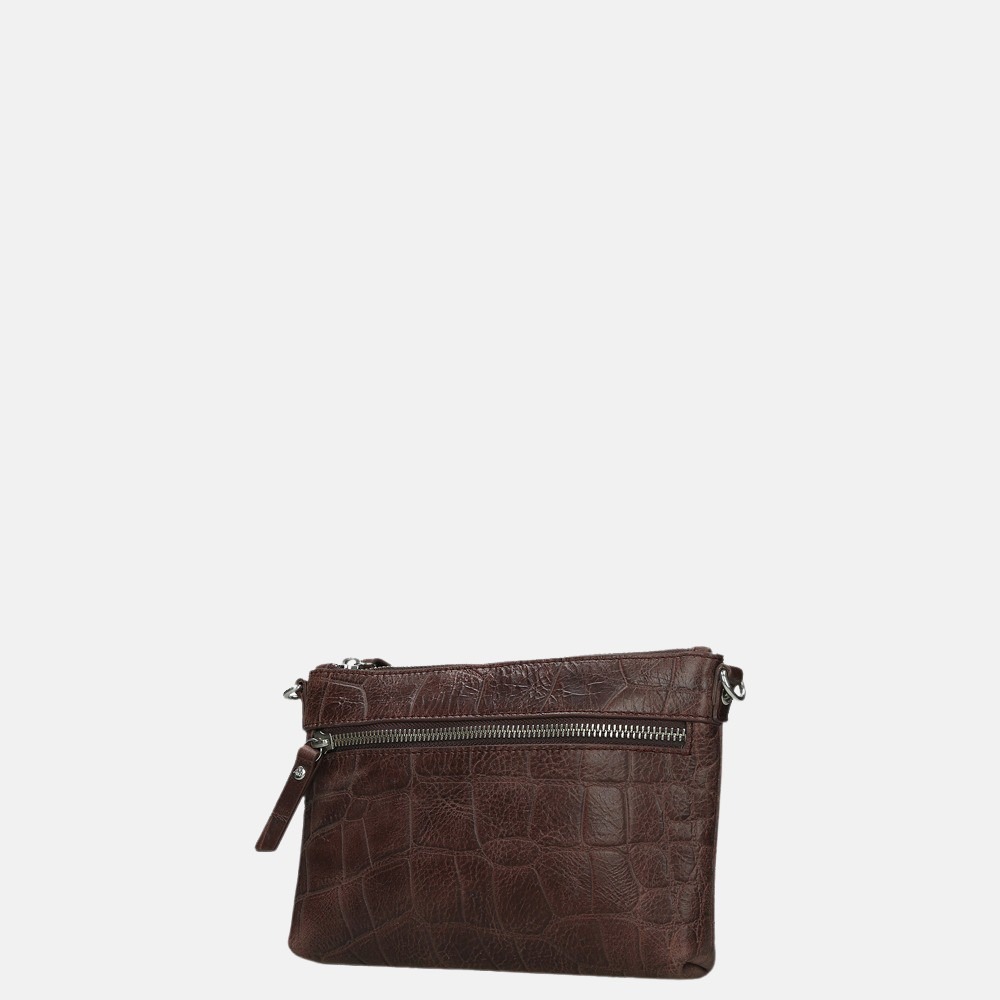 LouLou Essentiels Vintage Croco clutch bordeaux bij Duifhuizen