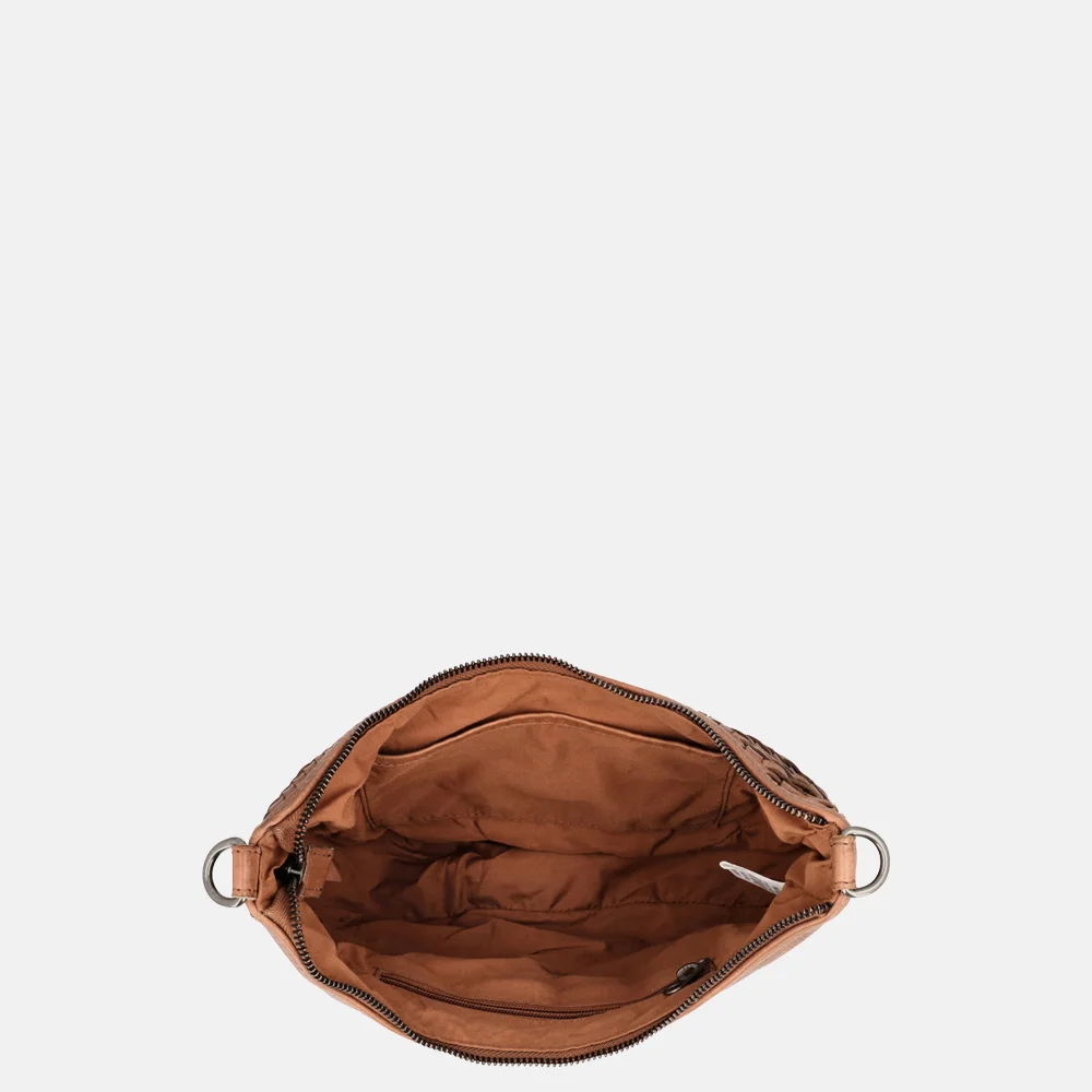 Hide & Stitches schoudertas vlechtwerk bruin bij Duifhuizen