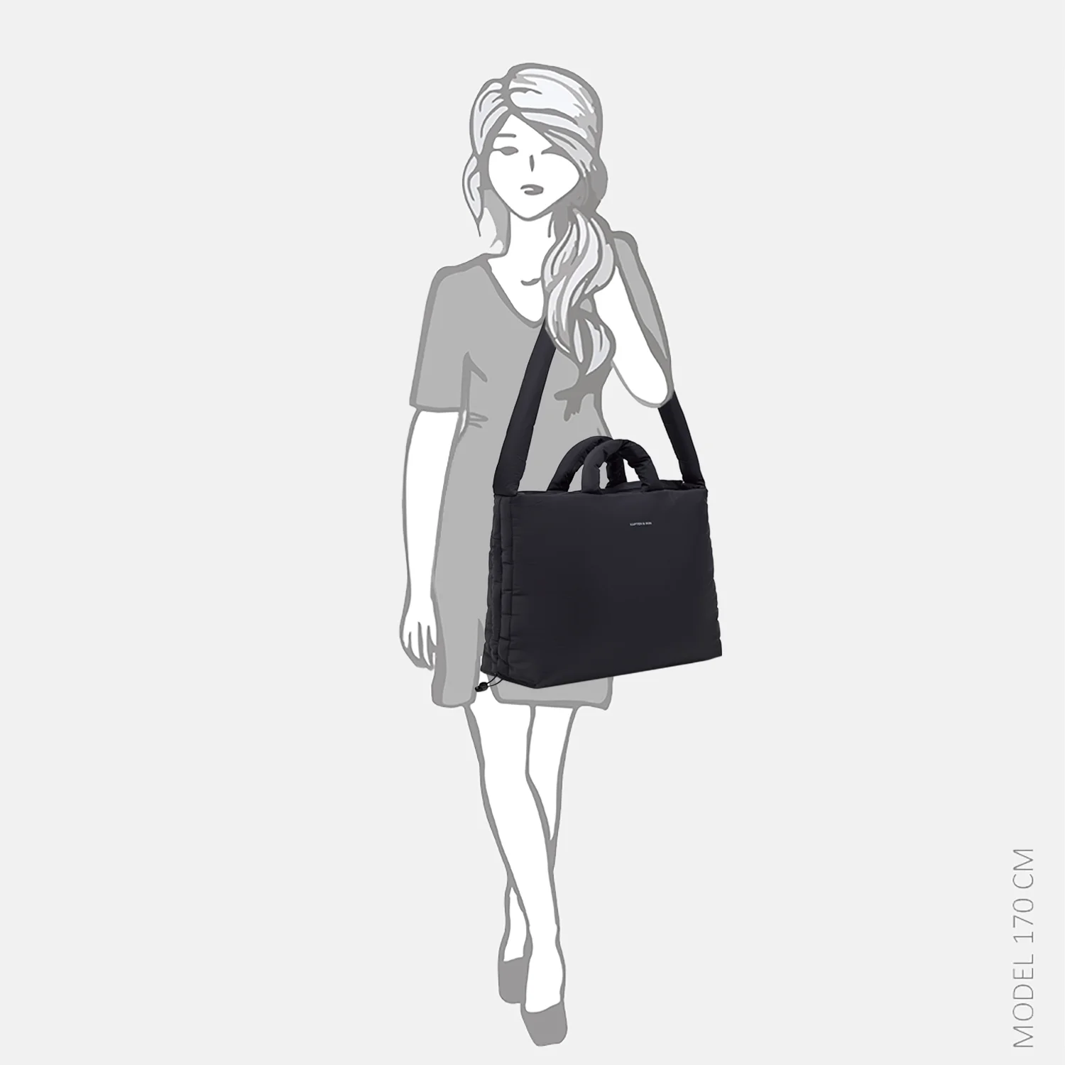 Kapten & Son Skara Cloud Pro shopper 16 inch all black bij Duifhuizen