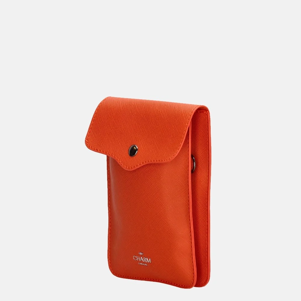 Charm London Saffiano telefoontas oranje bij Duifhuizen