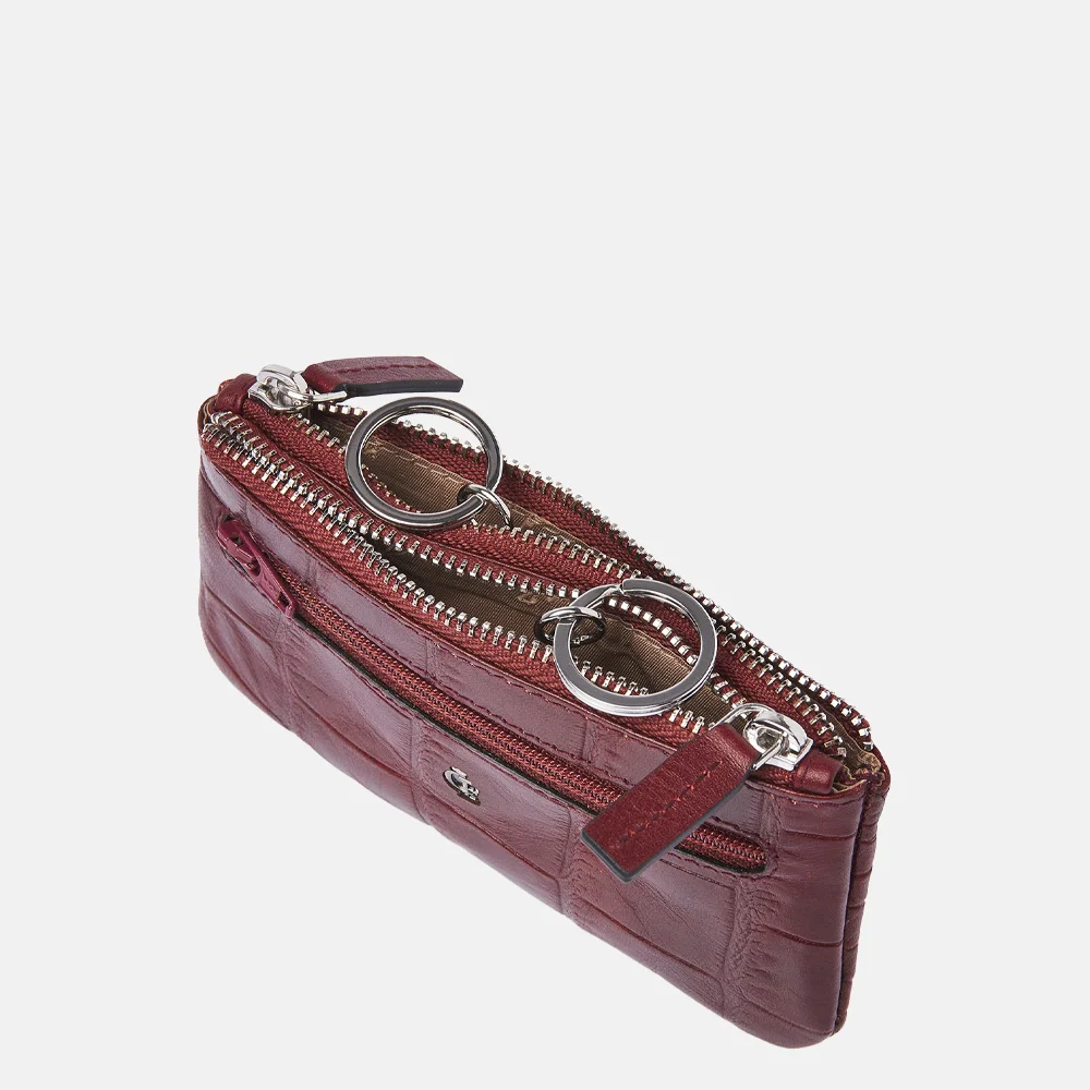 Castelijn en Beerens double zip sleuteletui croco rood bij Duifhuizen
