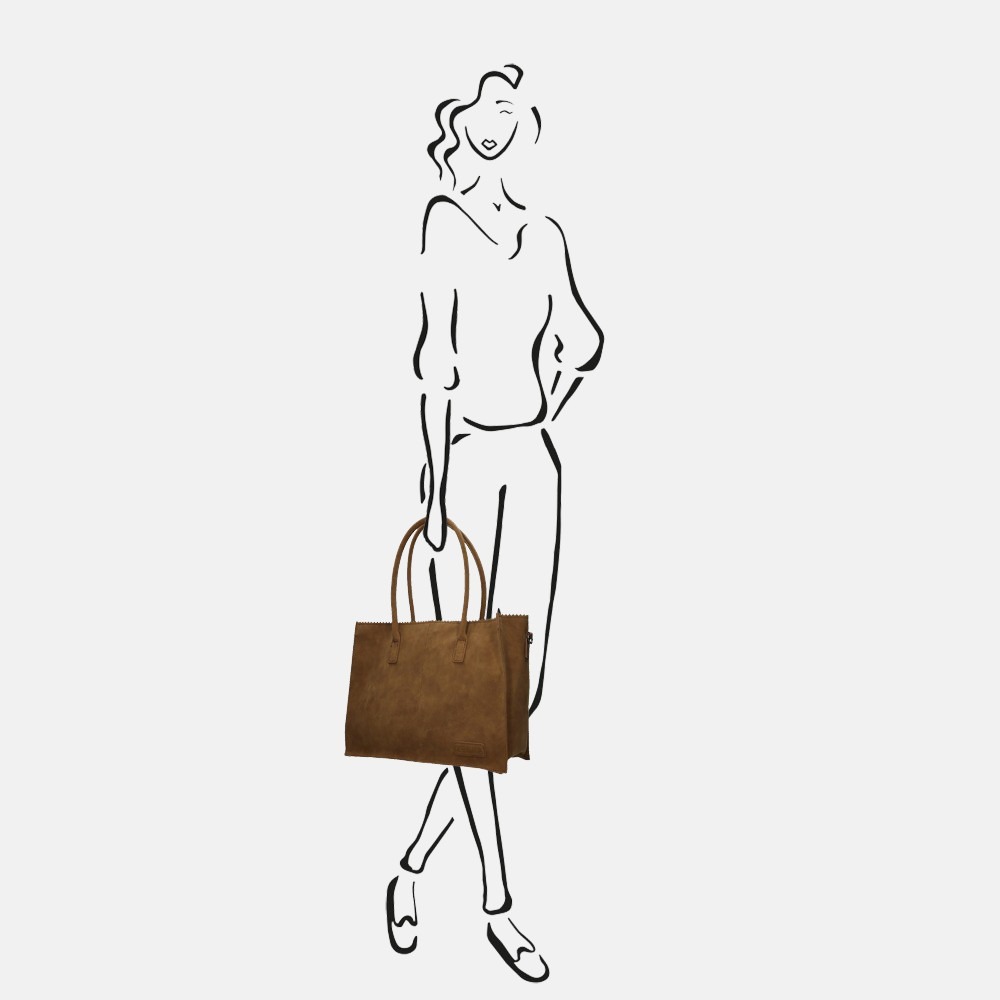 Zebra Trends Lisa shopper camel bij Duifhuizen