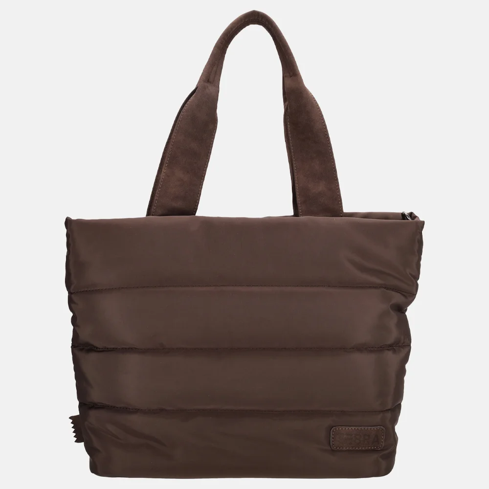 Zebra Trends Elske puffy handtas M donkerbruin bij Duifhuizen