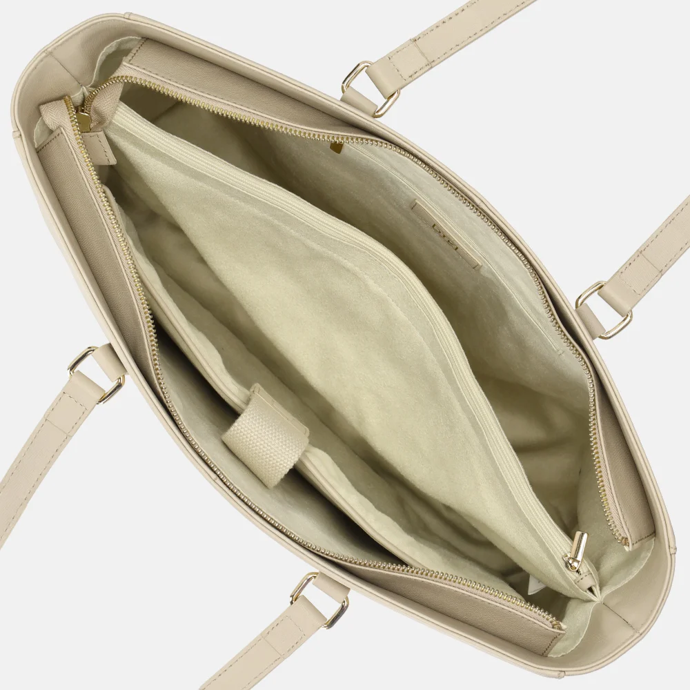 Duifhuizen leren shopper 14 inch lichttaupe bij Duifhuizen