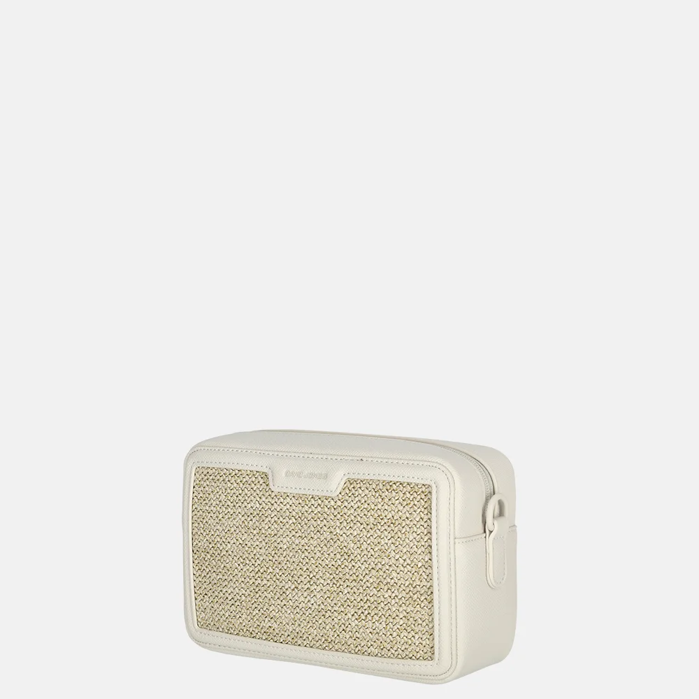 David Jones crossbody tas raffia coconut cream bij Duifhuizen