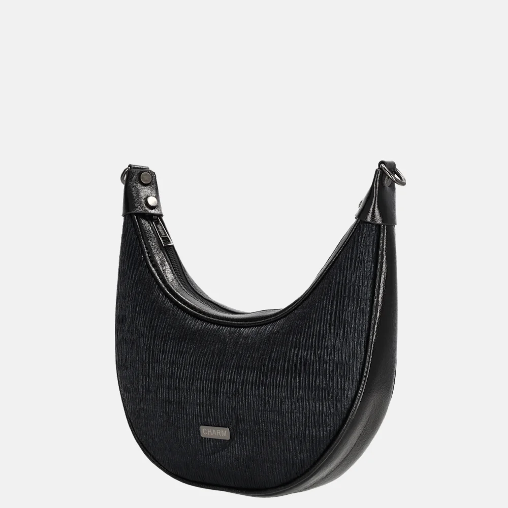 Charm London Kingsway schoudertas zwart bij Duifhuizen