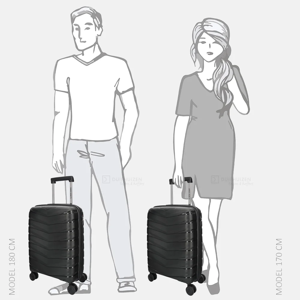 Enrico Benetti San Francisco handbagage koffer 55cm black bij Duifhuizen