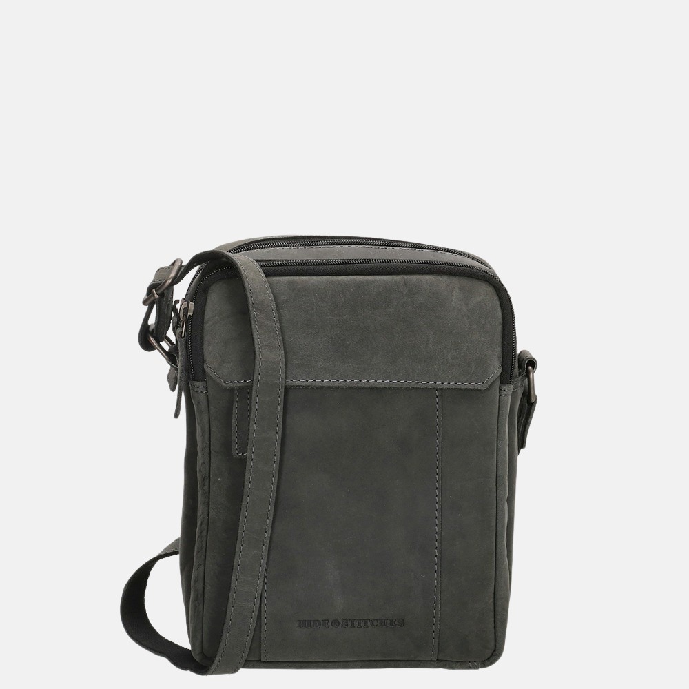 Hide & Stitches Idaho crossbody tas black bij Duifhuizen