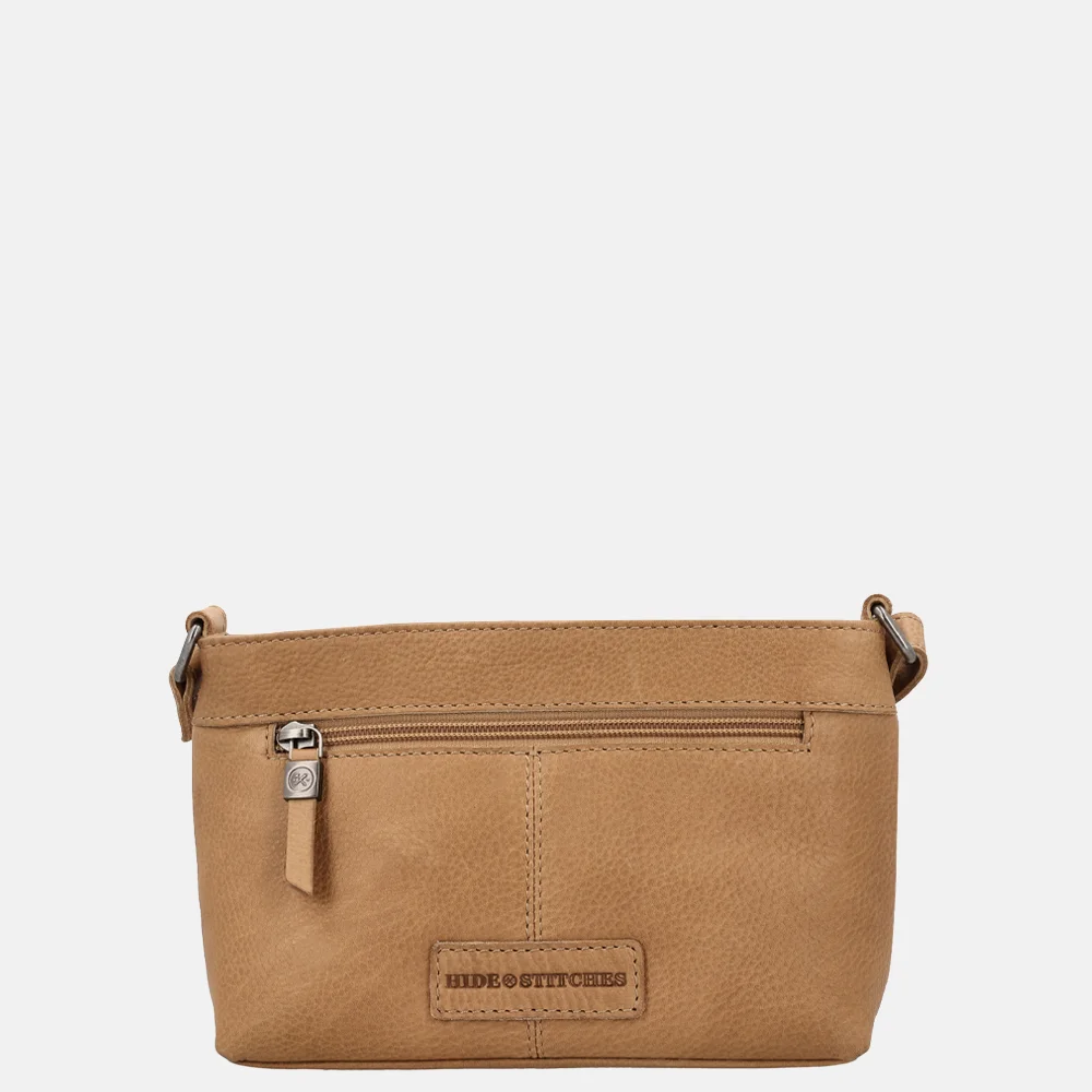 Hide & Stitches Inspired crossbody tas zand bij Duifhuizen