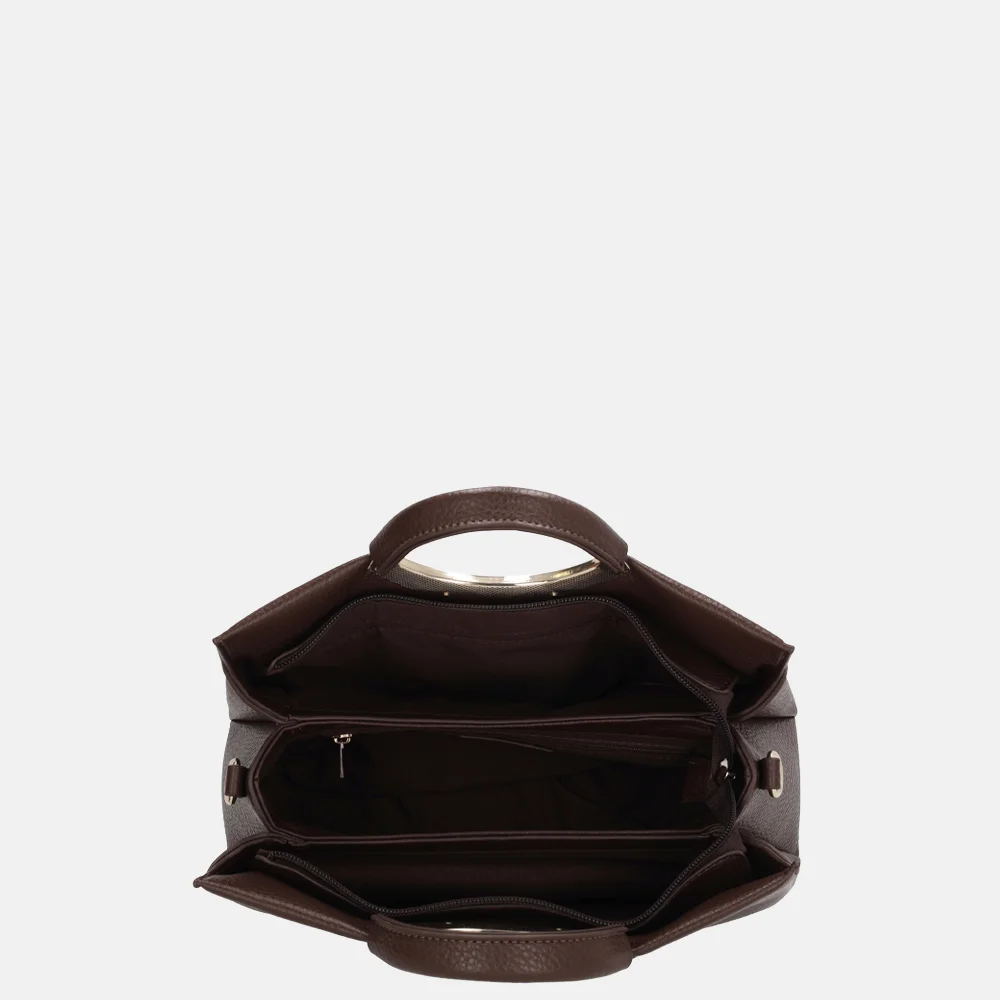Charm London handtas beugel donkerbruin bij Duifhuizen