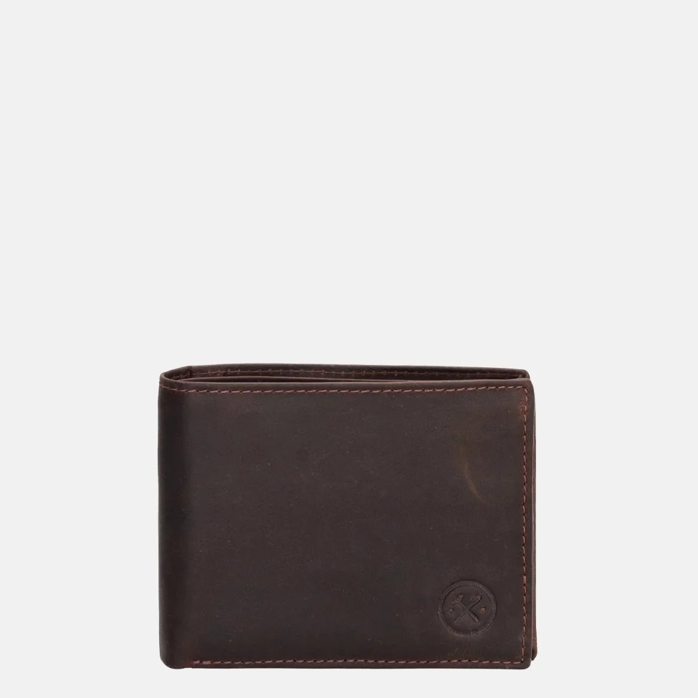 Hide & Stitches Idaho billfold donkerbruin