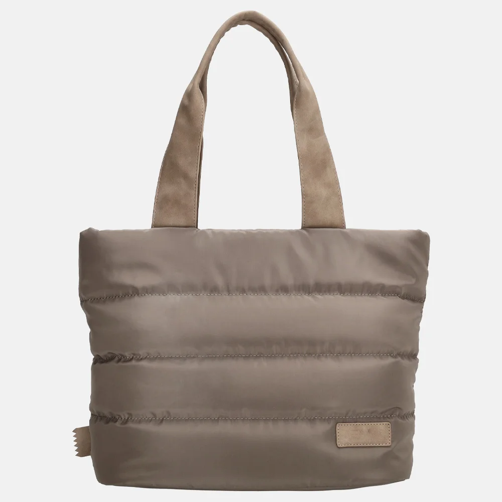 Zebra Trends Elske puffy handtas M donkertaupe bij Duifhuizen