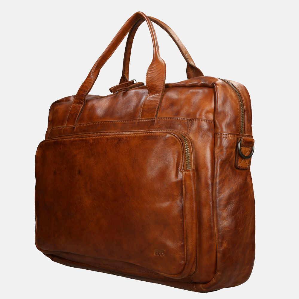 Bear Design Dani laptoptas 17 inch cognac bij Duifhuizen