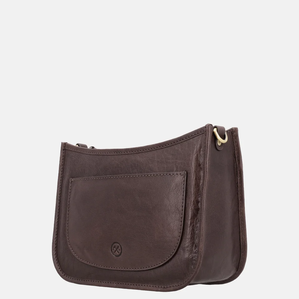 Hide & Stitches Jura crossbody tas donkerbruin bij Duifhuizen