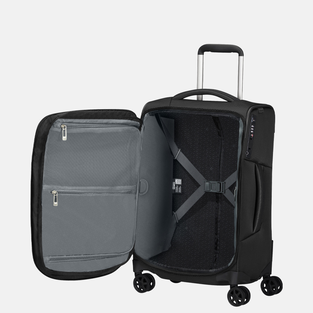 Samsonite Respark Lenght handbagage koffer 55 cm ozone black bij Duifhuizen