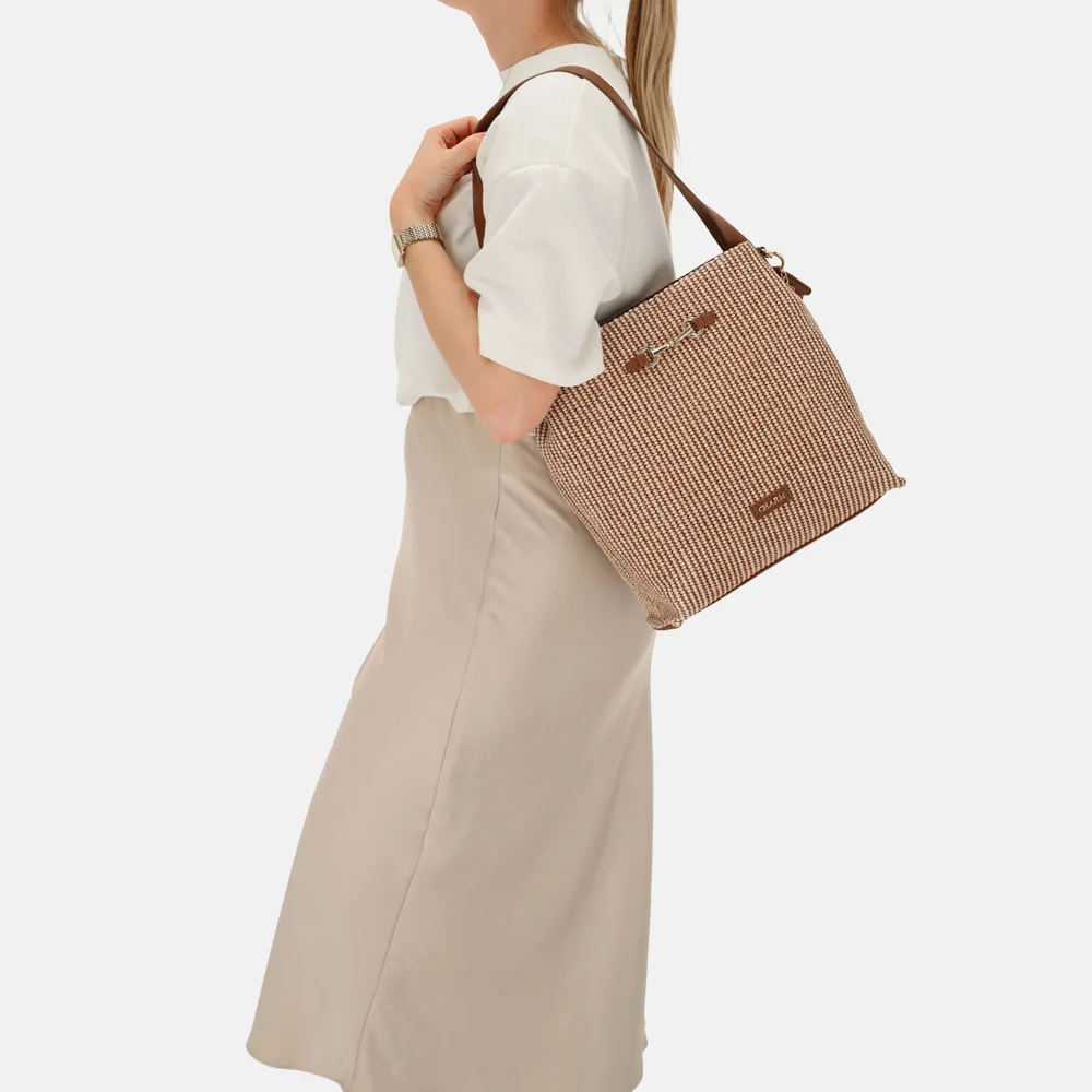 Charm London Santorini schoudertas M bruin bij Duifhuizen