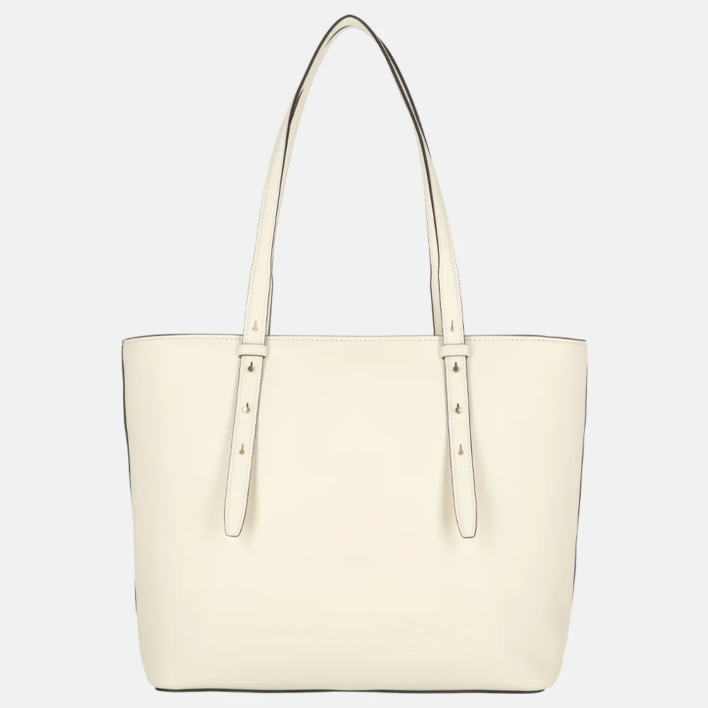 Kate Spade Zipper tote shopper fine grain leather cashew milk bij Duifhuizen