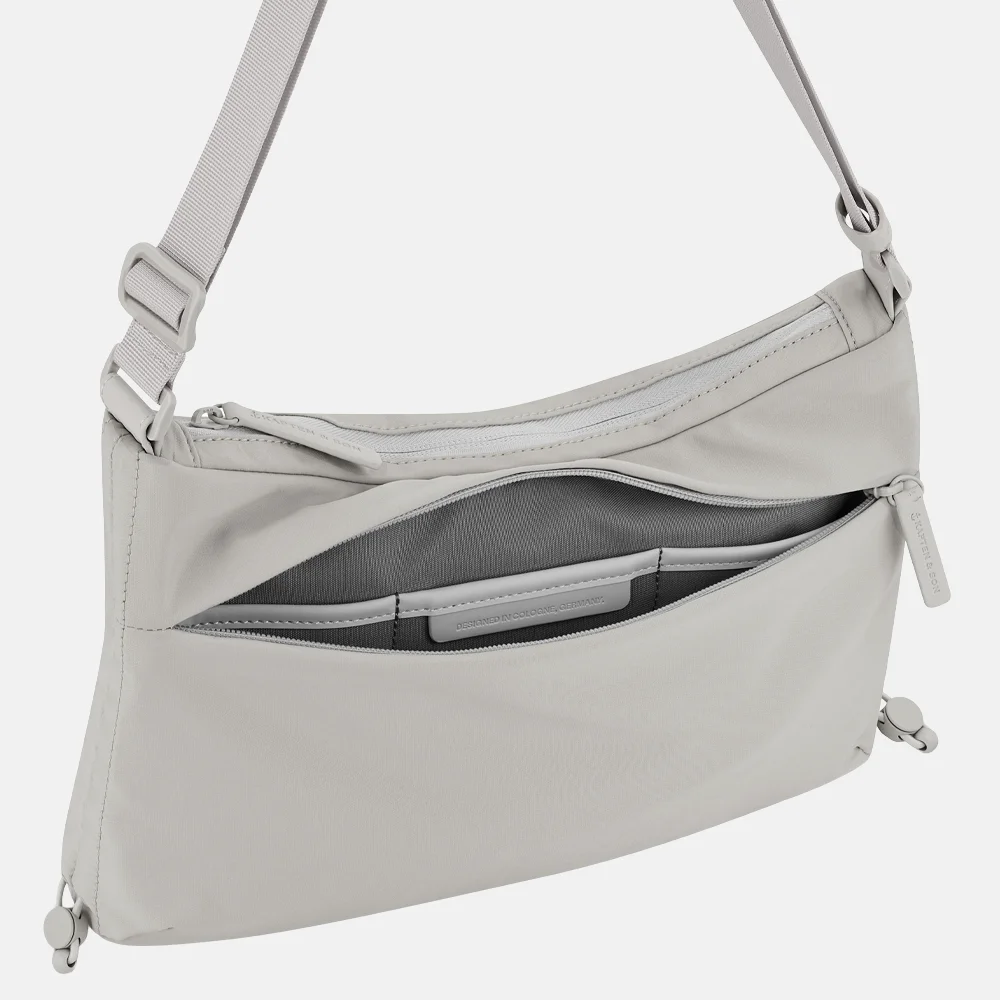 Kapten & Son Skara crossbody tas small greige bij Duifhuizen