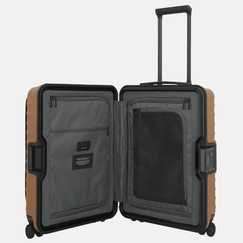 Titan Upgrade Overseas handbagage koffer frontpocket 55 cm canyon bronze bij Duifhuizen