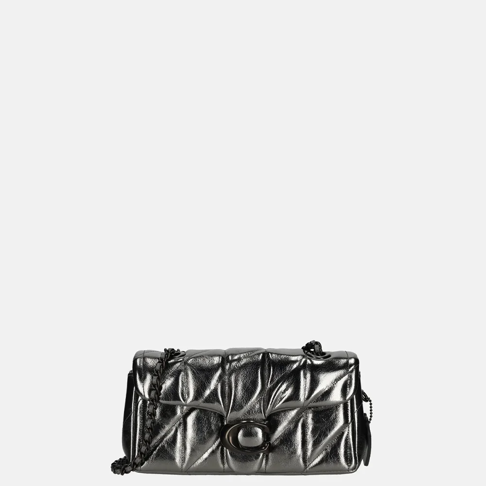 Coach Tabby Quilted schoudertas 20' metallic anthracite bij Duifhuizen