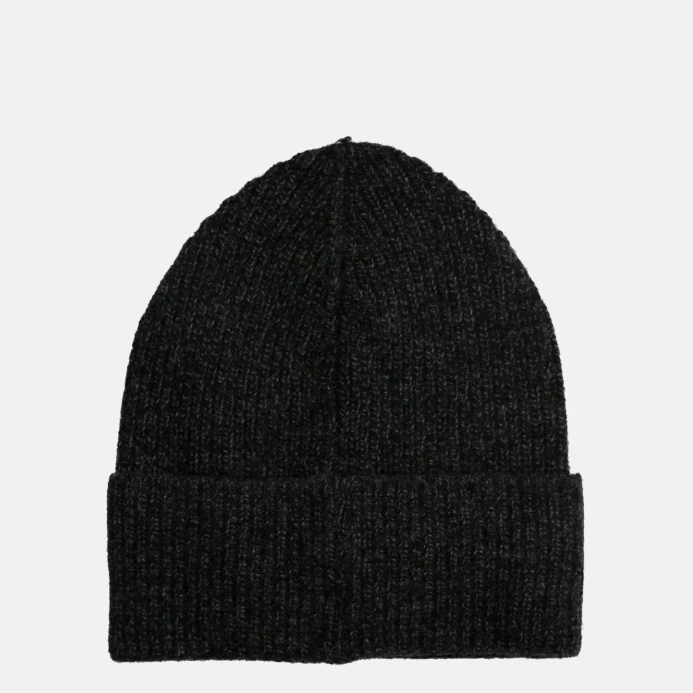 Calvin Klein Daddy Wool Rib beanie muts black bij Duifhuizen