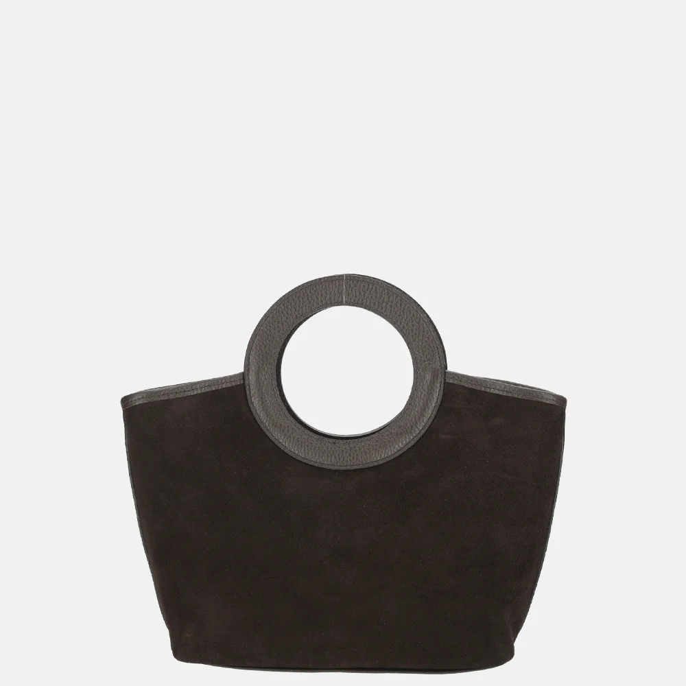 Charm London handtas suede donkerbruin bij Duifhuizen