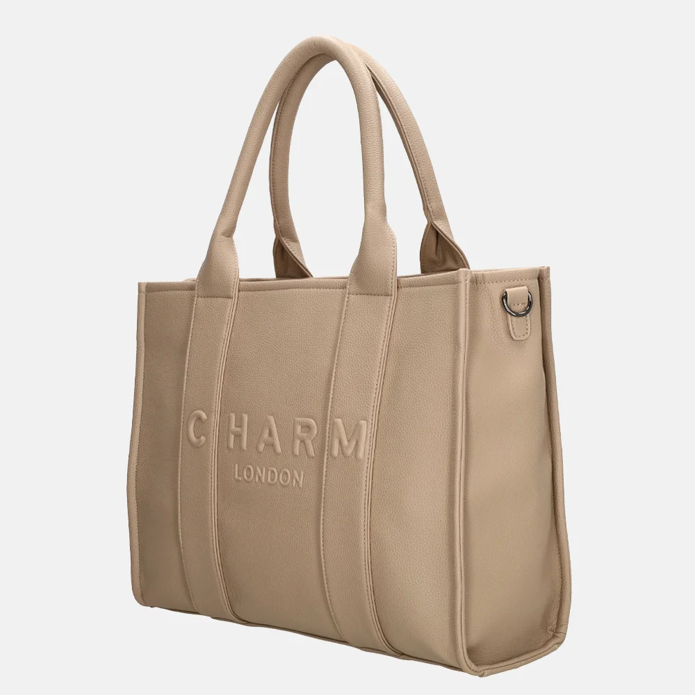 Charm London laptoptas 15 inch zand bij Duifhuizen