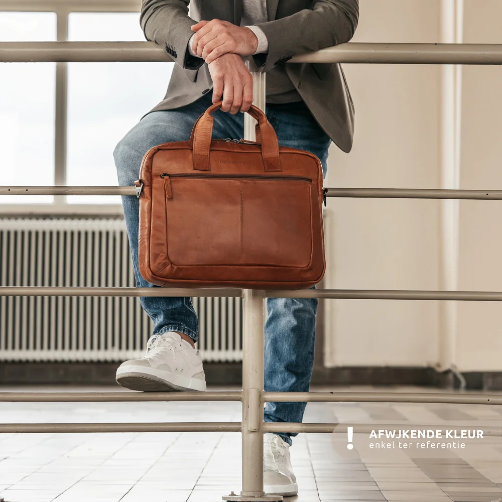 Chesterfield Calvi laptoptas 15.6 inch black bij Duifhuizen