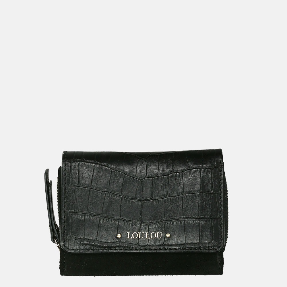 LouLou Essentiels Classy Croco portemonnee XS black