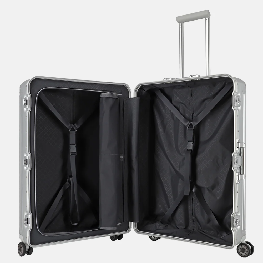 Travelite Next 2.0 reiskoffer 77 cm silver bij Duifhuizen