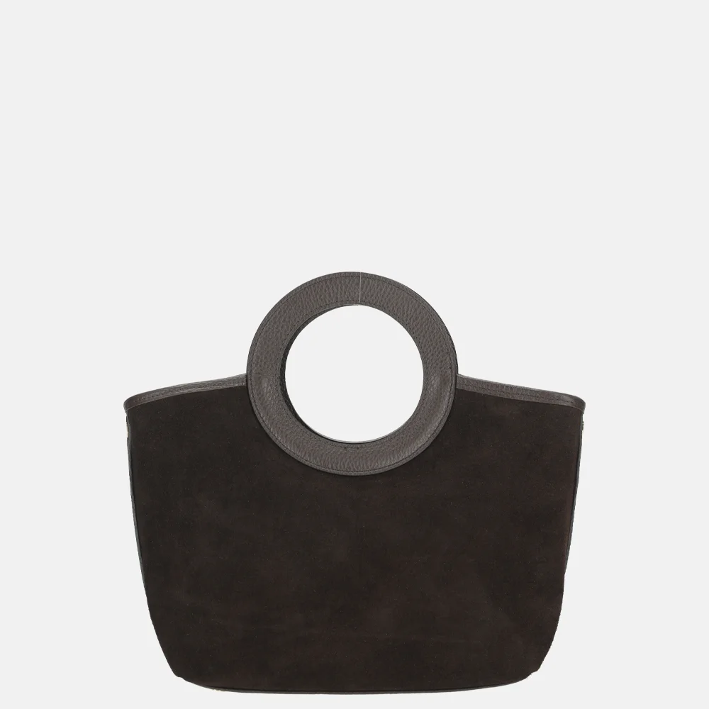Charm London handtas suede donkerbruin bij Duifhuizen