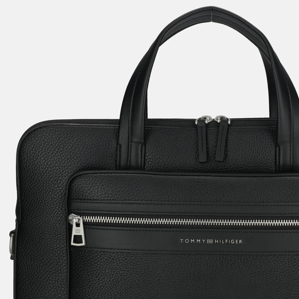 Tommy Hilfiger Central laptoptas BDS black bij Duifhuizen